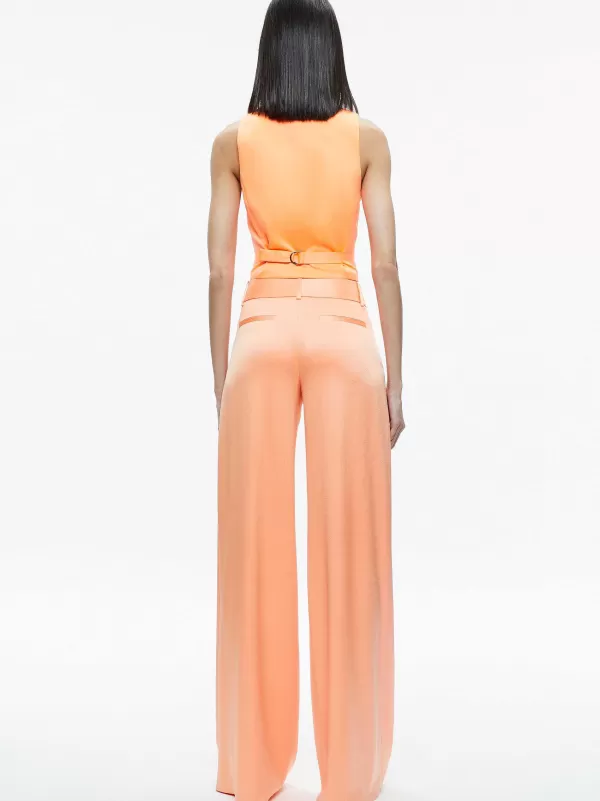 Women Alice and Olivia Amber Collared Vest + Eric Low Rise Pant