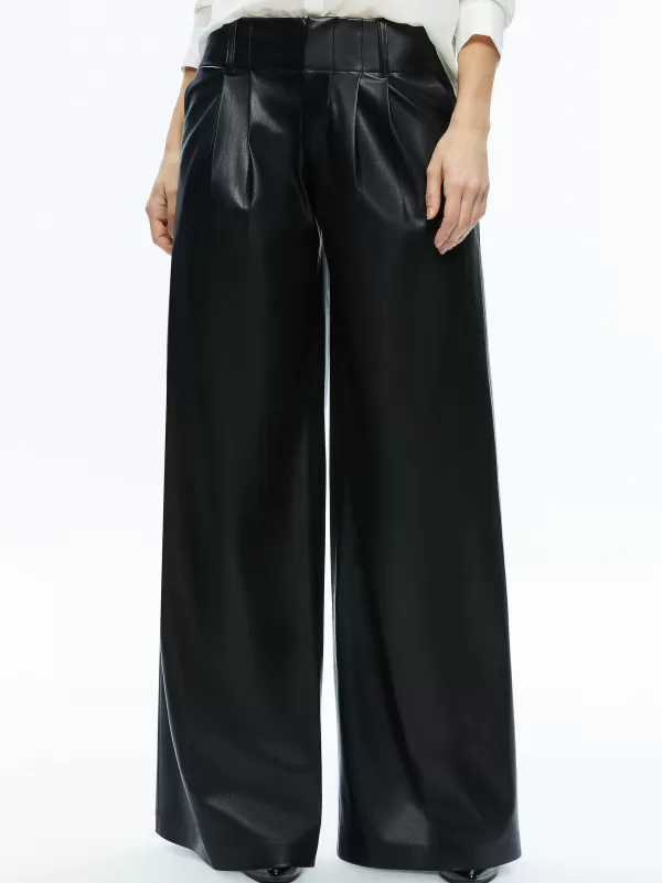 Women Alice and Olivia Anders Vegan Leather Low Rise Pant