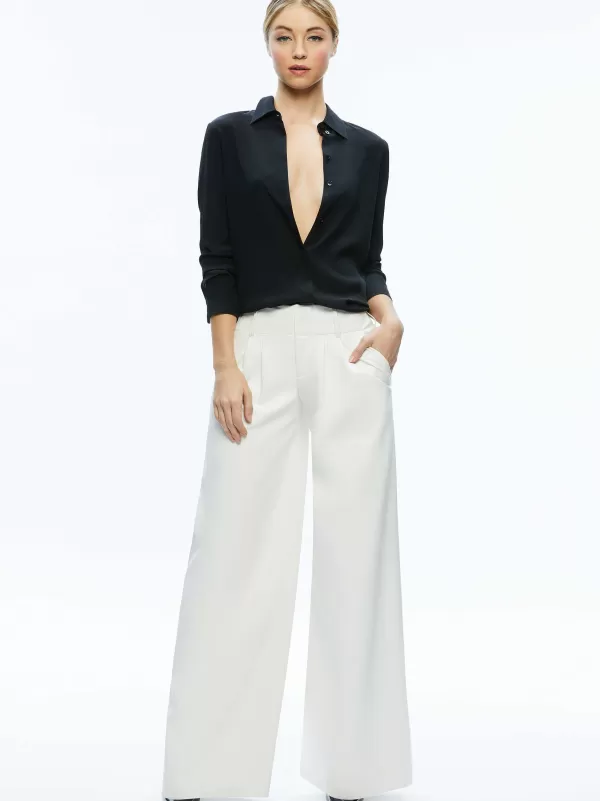 Women Alice and Olivia Anders Vegan Leather Low Rise Pant