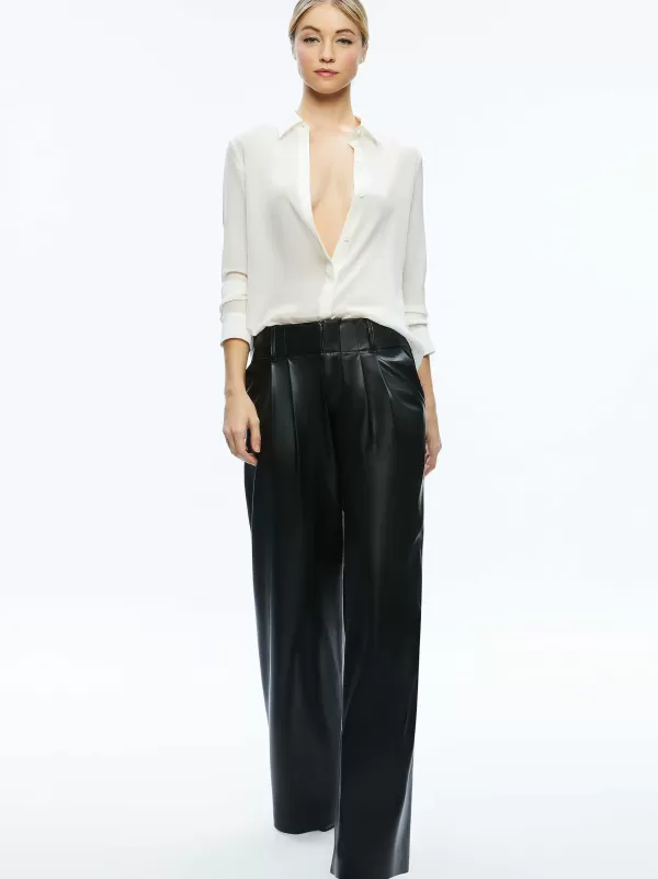 Women Alice and Olivia Anders Vegan Leather Low Rise Pant