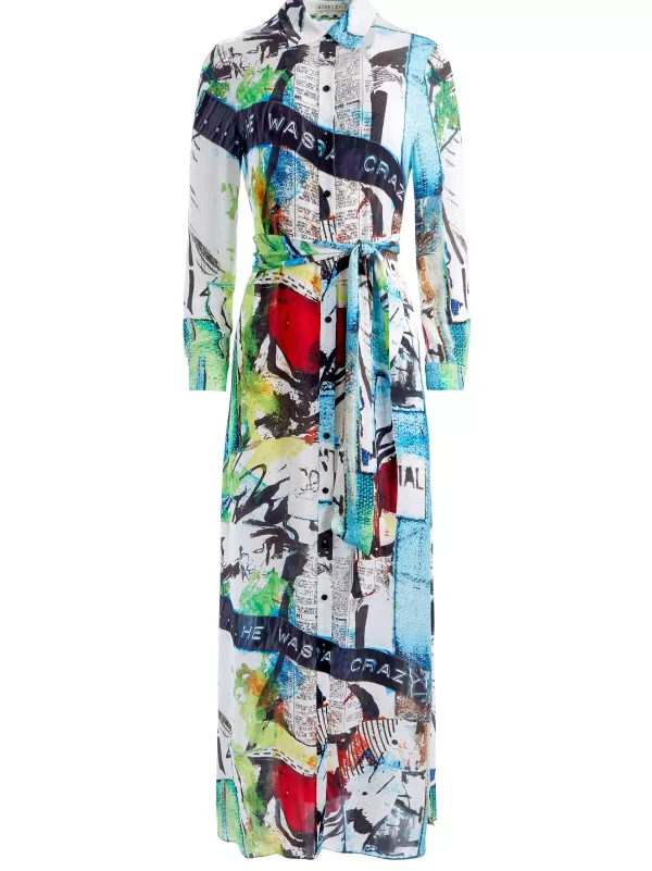 Women Alice and Olivia A+O X Basquiat Chassidy Maxi Shirt Dress