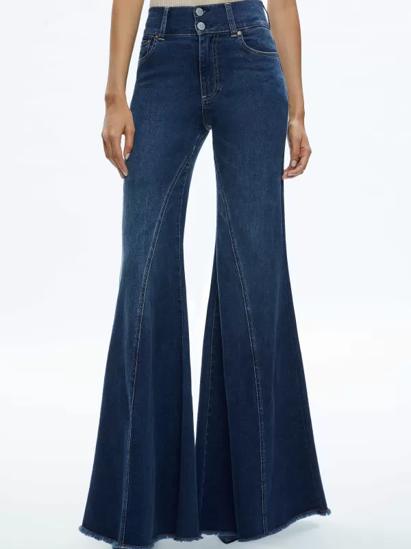 Women Alice and Olivia Beautiful Seamed Wide Leg Jean