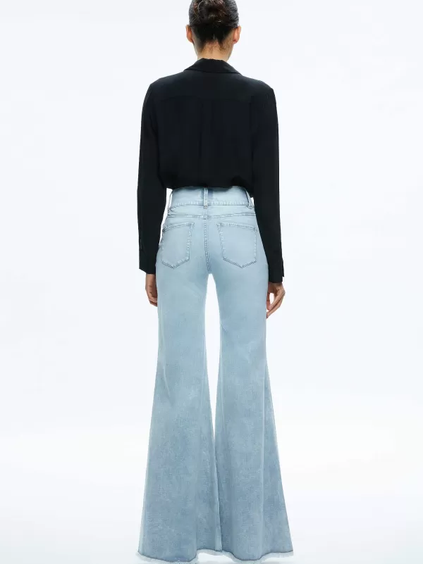 Women Alice and Olivia Beautiful Seamed Wide Leg Jean