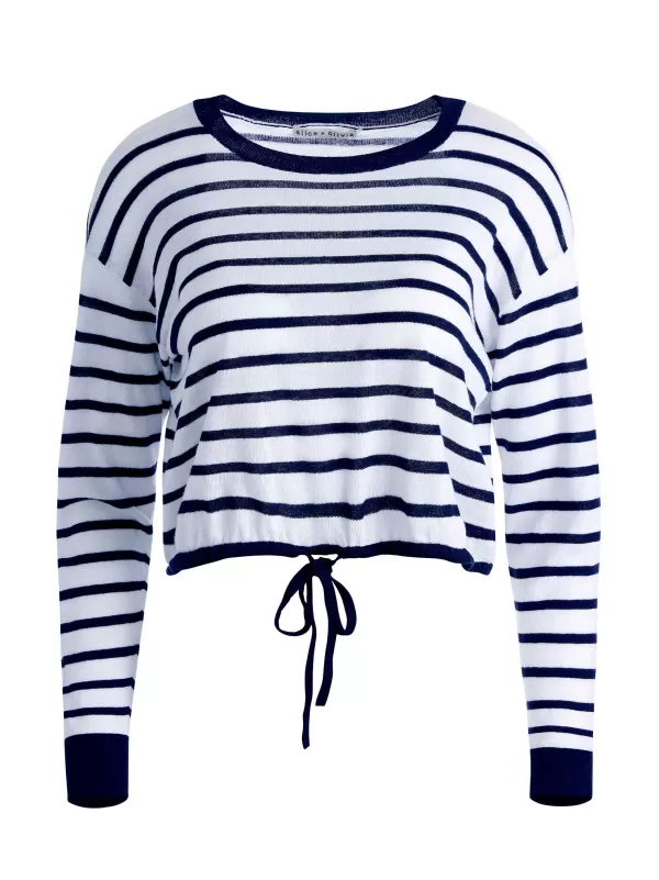 Women Alice and Olivia Bernetta Cropped Drawstring Pullover