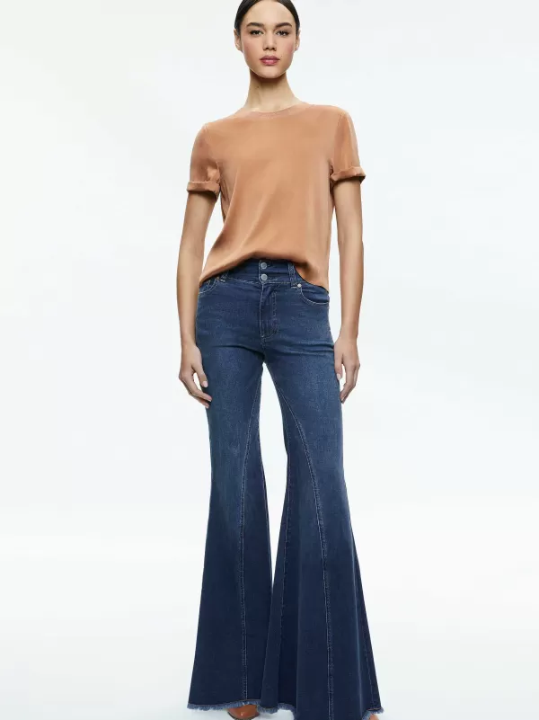 Women Alice and Olivia Braden Drop Shoulder Tee