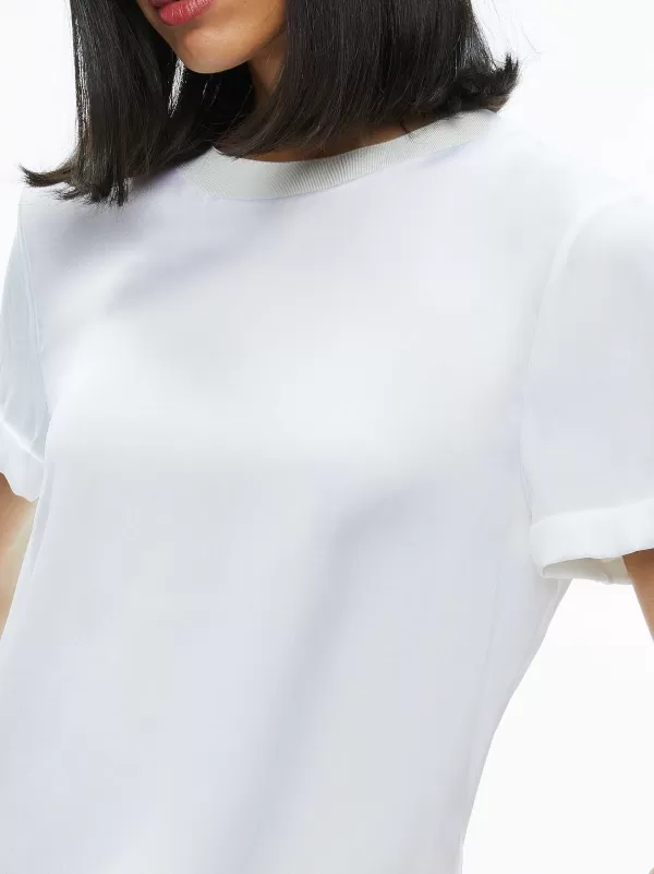 Women Alice and Olivia Braden Drop Shoulder Tee