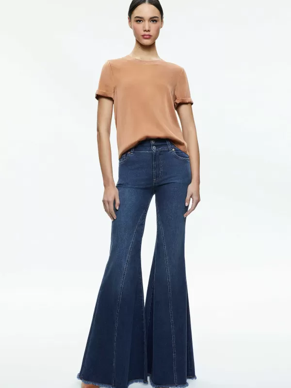 Women Alice and Olivia Braden Drop Shoulder Tee