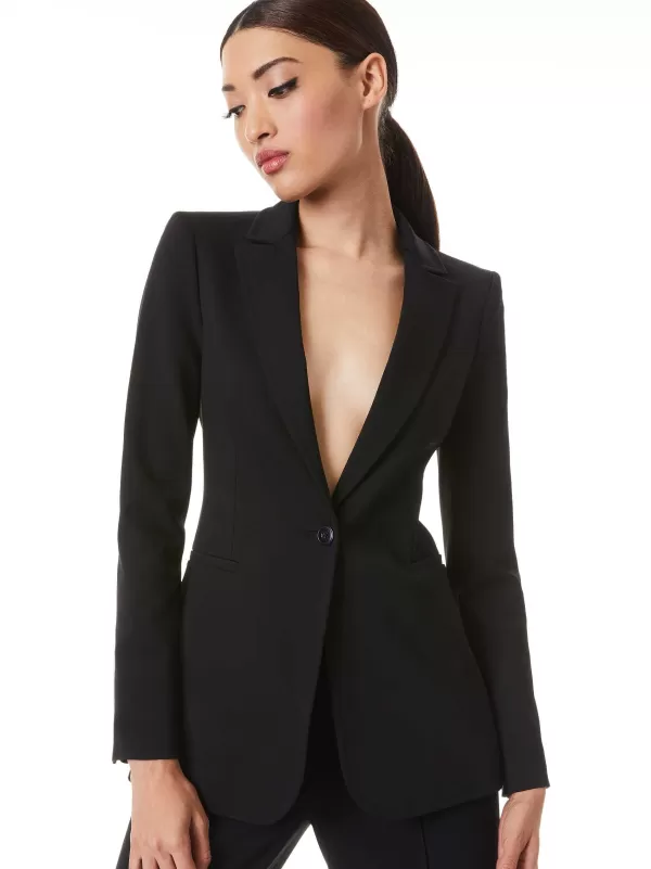 Women Alice and Olivia Breann Long Fitted Blazer