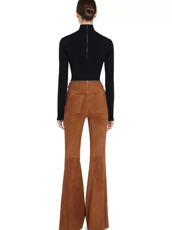 Women Alice and Olivia Brent High Waisted Suede Pant