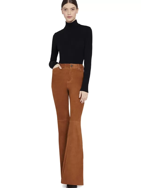 Women Alice and Olivia Brent High Waisted Suede Pant