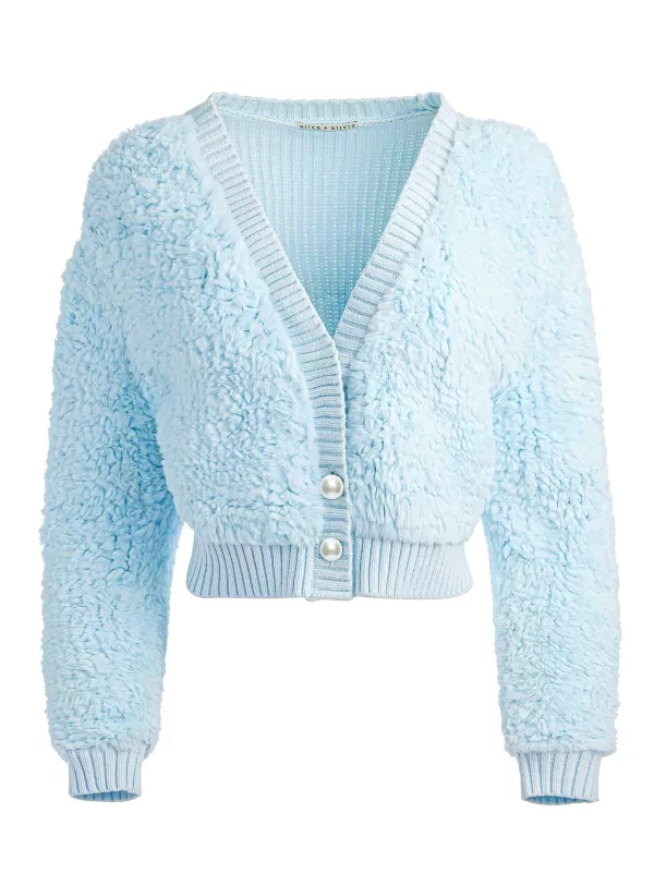 Women Alice and Olivia Casilda Faux Fur Cropped Cardigan