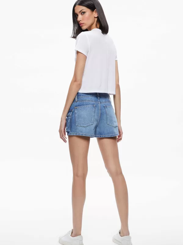 Women Alice and Olivia Cay Low Rise Cargo Short