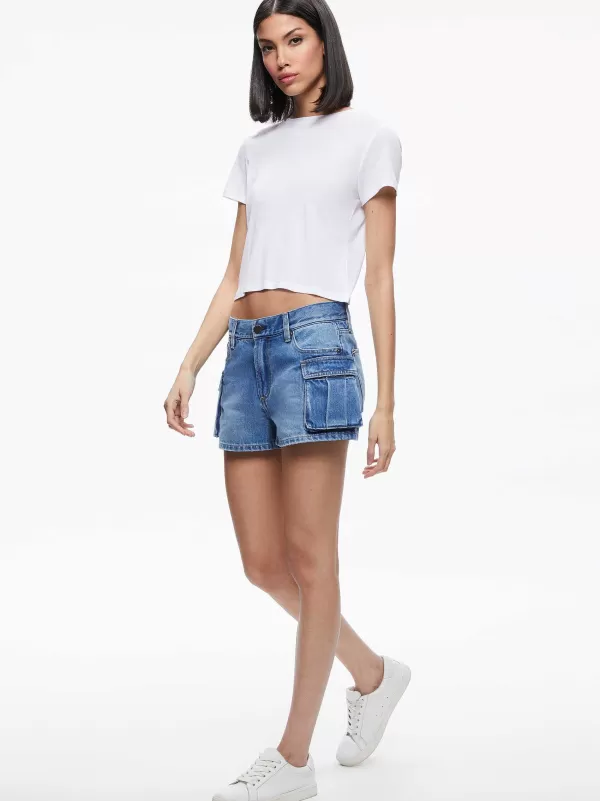 Women Alice and Olivia Cay Low Rise Cargo Short