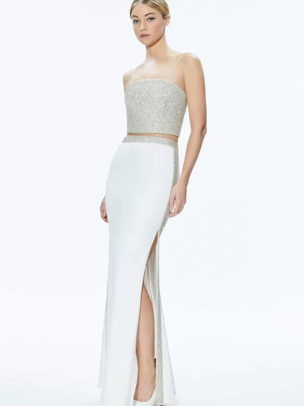 Women Alice and Olivia Ceresi Embellished Crop Top + Marilynn Embellished Maxi Skirt