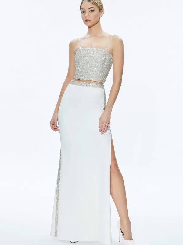 Women Alice and Olivia Ceresi Embellished Crop Top + Marilynn Embellished Maxi Skirt