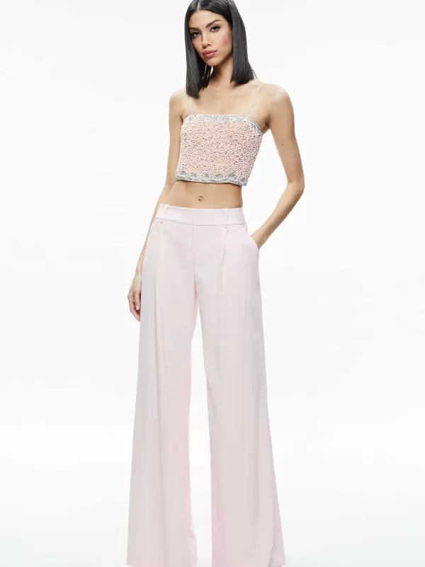 Women Alice and Olivia Ceresi Embellished Spaghetti Strap Top