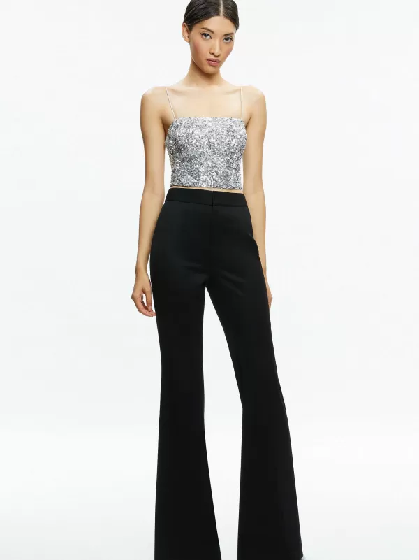 Women Alice and Olivia Ceresi Sequin Bandeau Crop Top + Maeve Sequin Slip Skirt