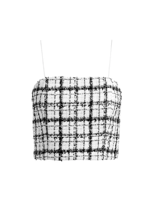 Women Alice and Olivia Ceresi Tweed Crop Top