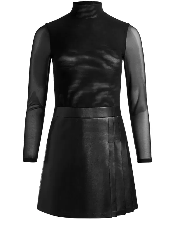 Women Alice and Olivia Chara Vegan Leather Mini Dress