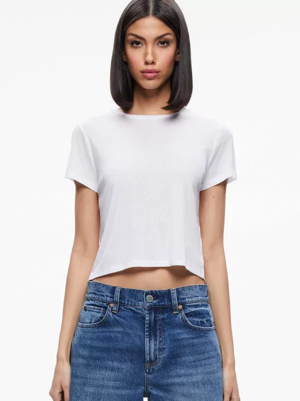 Women Alice and Olivia Cindy Classic Cropped Tee