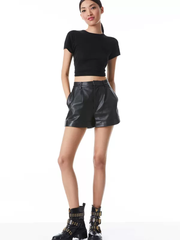 Women Alice and Olivia Cindy Classic Cropped Tee