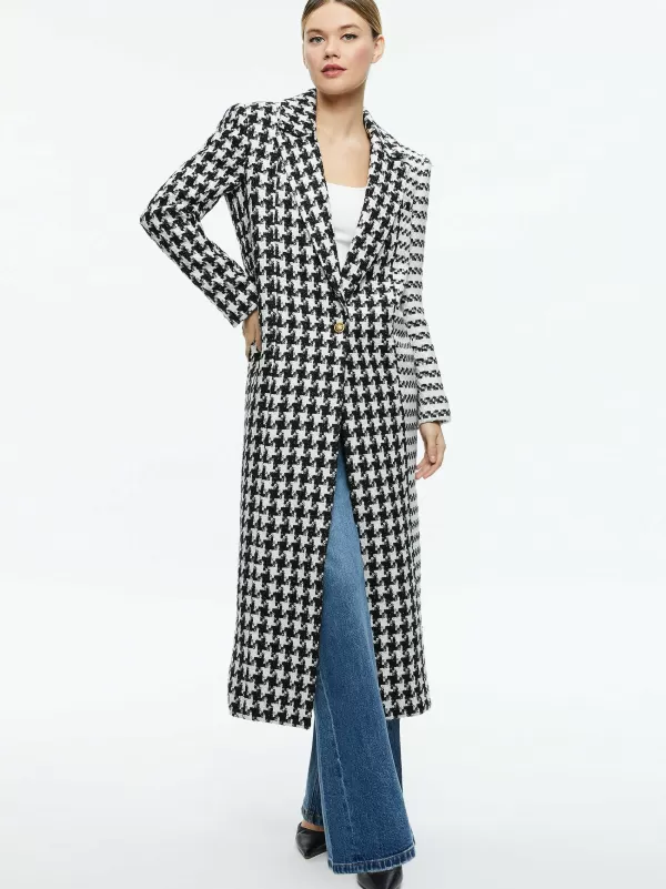 Women Alice and Olivia Colley Long Tweed Coat