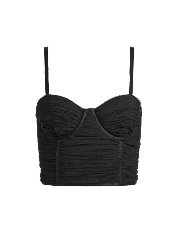 Women Alice and Olivia Damia Ruched Bustier Top