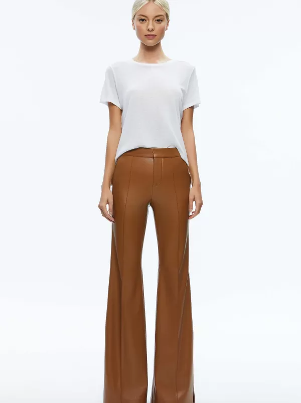 Women Alice and Olivia Danette Vegan Leather Split Hem Trousers