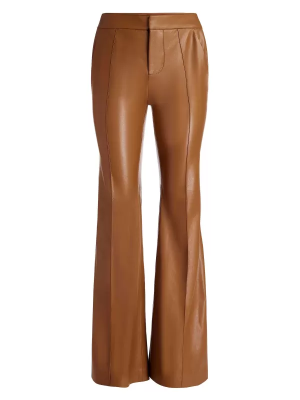 Women Alice and Olivia Danette Vegan Leather Split Hem Trousers