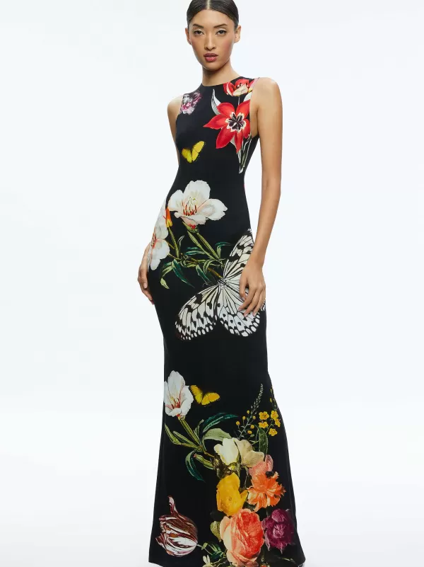 Women Alice and Olivia Delora Open Back Maxi Dress