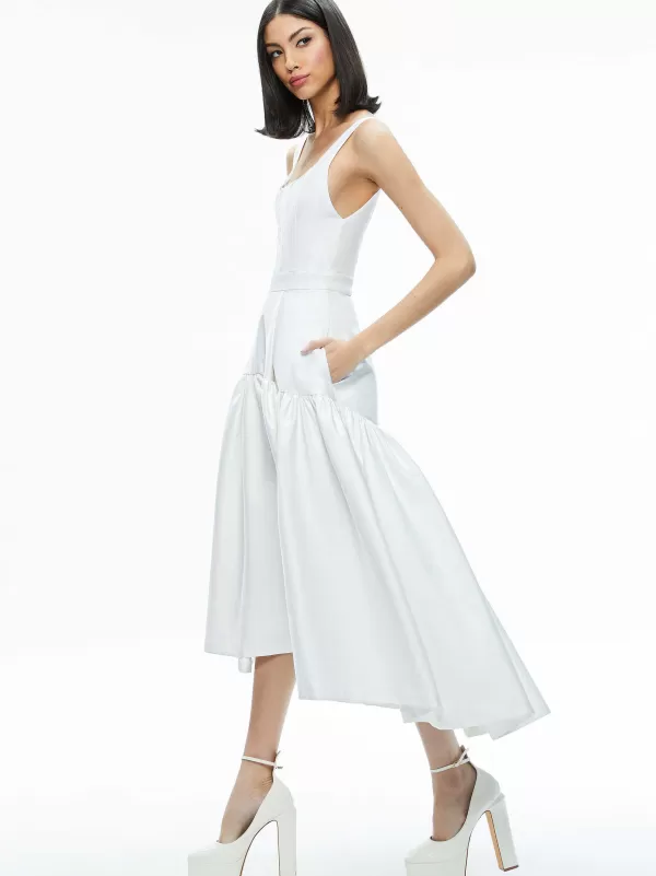 Women Alice and Olivia Diana Sleeveless Structured Midi Dress