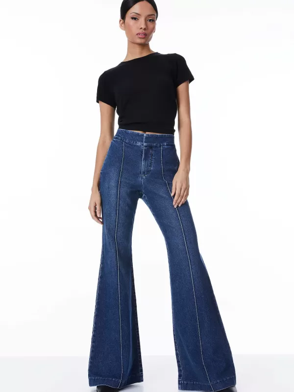 Women Alice and Olivia Dylan High Waisted Wide Leg Jean