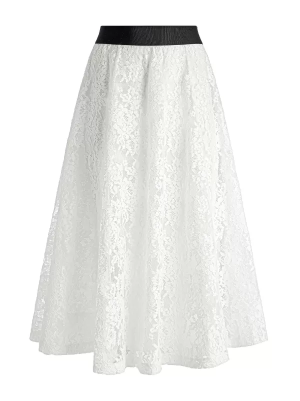 Women Alice and Olivia Earla Lace Midi Skirt