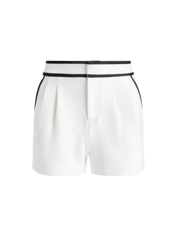 Women Alice and Olivia Esta Pleated Contrast Trim Short