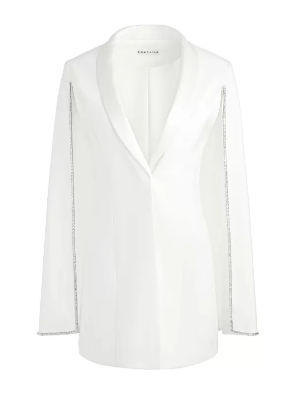 Women Alice and Olivia Esther Embellished Cape Blazer Dress