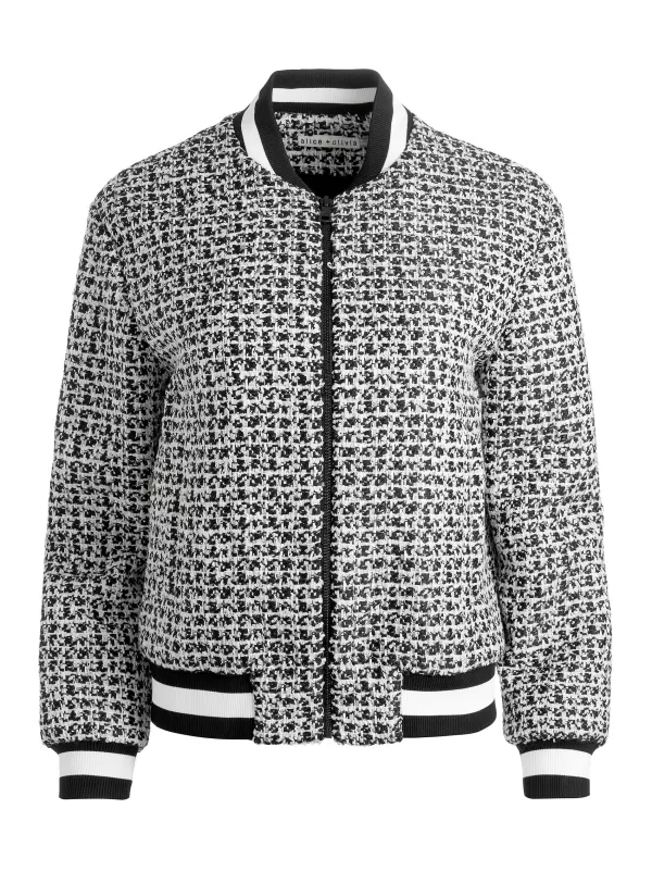 Women Alice and Olivia Felisa Varsity Bomber Jacket