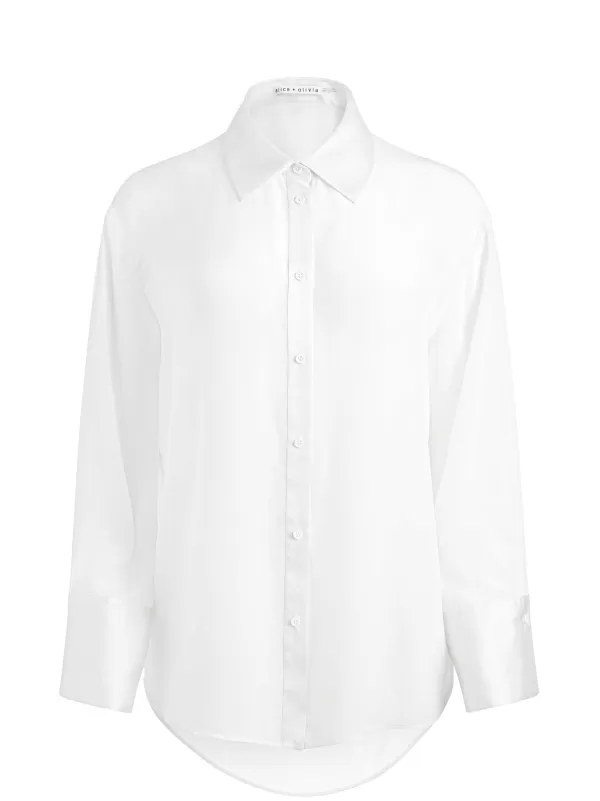 Women Alice and Olivia Finely Open Back Button Down