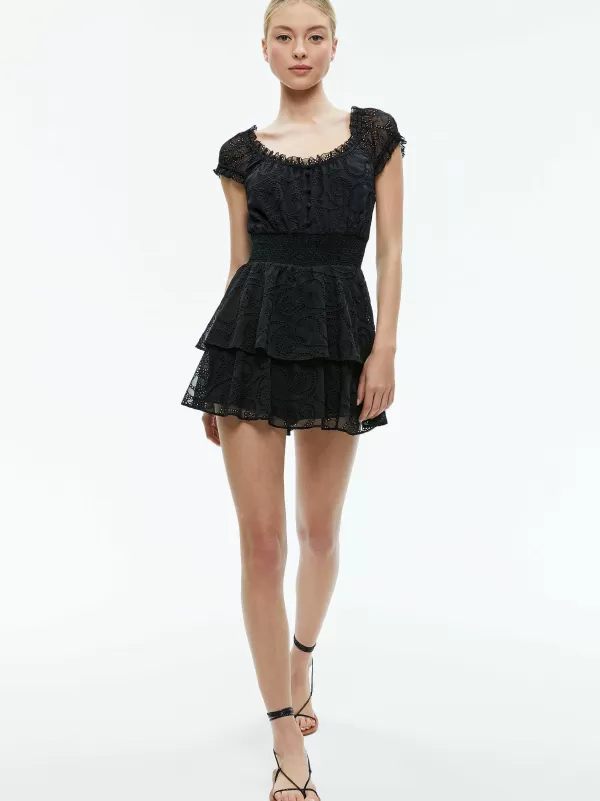 Women Alice and Olivia Gracie Ruffle Romper