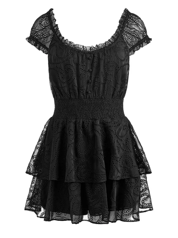 Women Alice and Olivia Gracie Ruffle Romper