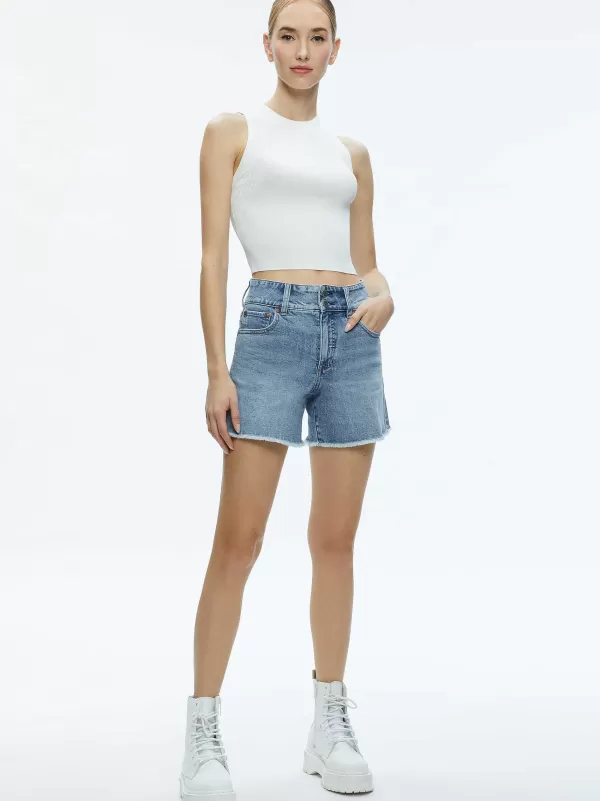 Women Alice and Olivia Han High Rise Wide Waistband Short