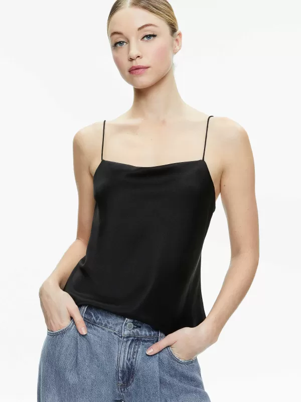 Women Alice and Olivia Harmon Drapey Slip Tank