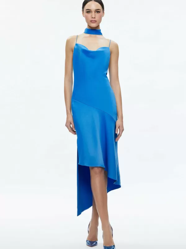 Women Alice and Olivia Harmony Asymmetrical Slip Scarf Dress