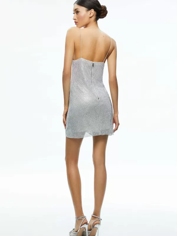 Women Alice and Olivia Harmony Crystal Mini Dress