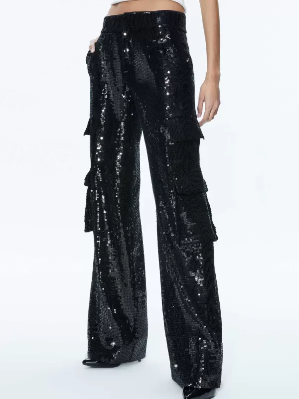 Women Alice and Olivia Hayes Sequin Cargo Pant