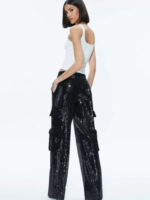 Women Alice and Olivia Hayes Sequin Cargo Pant