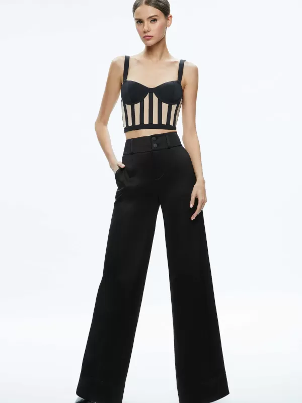 Women Alice and Olivia Helene Striped Bustier Top