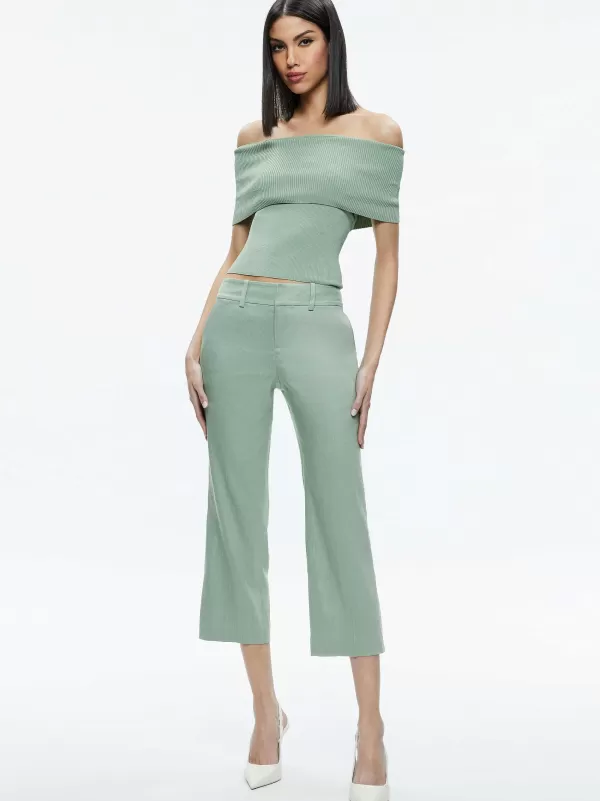 Women Alice and Olivia Janis Low Rise Cropped Flare Pant