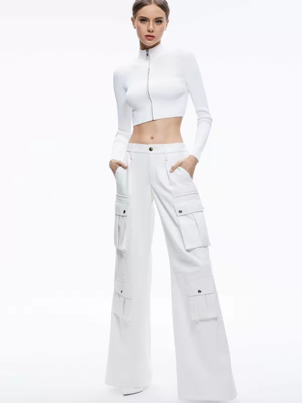 Women Alice and Olivia Joette Vegan Leather Cargo Pant