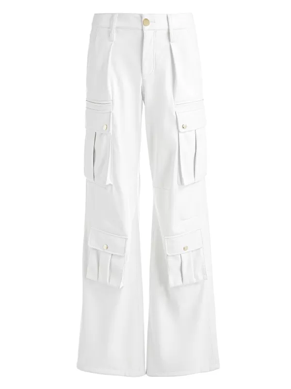 Women Alice and Olivia Joette Vegan Leather Cargo Pant