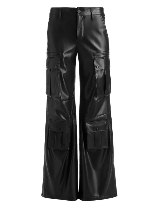 Women Alice and Olivia Joette Vegan Leather Cargo Pant